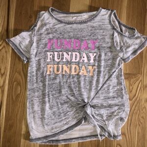 grayson social Funday Cold Shoulder Shirt for girls size xl